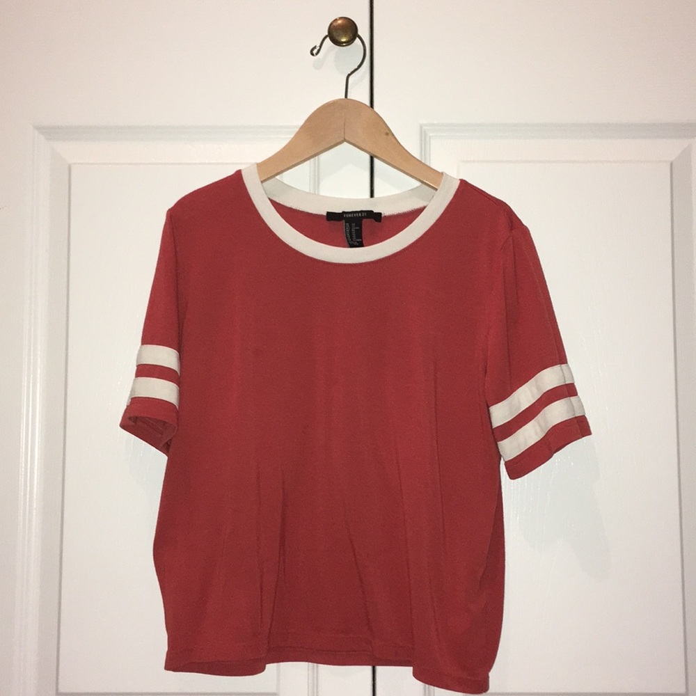Forever 21 varsity stripe graphic tee